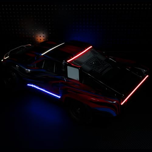 1/10 Slash 2WD RC Car Full Car Front & Rear LED Light Spotlight Kit | Light Bar Roof Lamp LED Headlight Taillights Set compatible with 1/10 Traxxa Slash 2WD Hoss Rustler VXL Stampede RC Truck