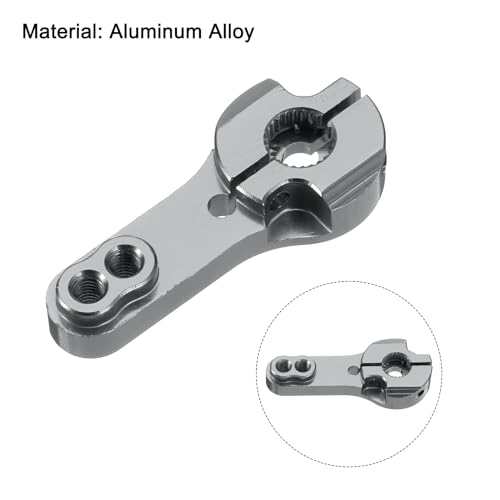 MECCANIXITY Aluminum Alloy 25T Steering Servo Arm Horn Deep Grey for DIY RC Car/Boat/Airplane Boat Accessories 2 Pcs - color: Deep Grey
