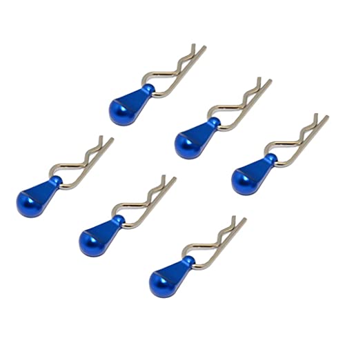 6X Metal Body Clip R-Shape Pins with Pull Tabs for 1/16 to 1/36 Scale RC Car | Material & Easy Disassembly | for RC Model Crawler/Truck/gy Enthusiasts