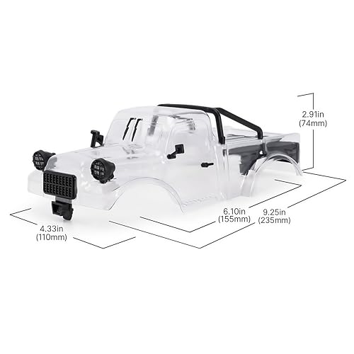 AMK TRX4M Clear Body Shell Kit for 1/18 RC Crawler TRX4M Bronco Defender Upgrade Parts with Decorative Accessories