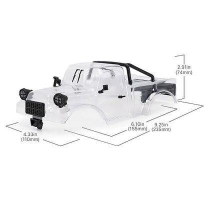 AMK TRX4M Clear Body Shell Kit for 1/18 RC Crawler TRX4M Bronco Defender Upgrade Parts with Decorative Accessories