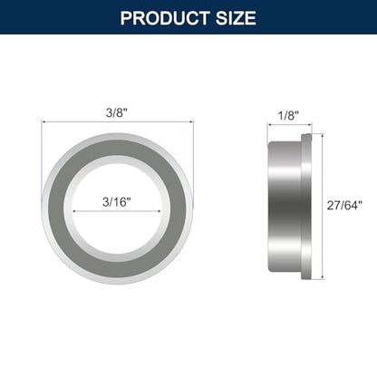 FR166ZZ Flanged Ball Bearing, ID 3/16" x OD 3/8" x Width 1/8" Miniature Bearings, Double Metal Shielded Deep Groove Bearings, Pre-Lubricated (GCr15) Chrome Steel 10pcs - size: FR166ZZ 3/16"x3/8"x1/8"
