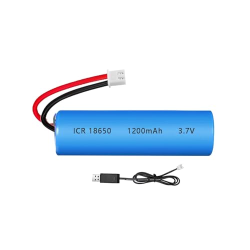 3.7V 1200mAh Rechargeable 18650 Lithium Ion Battery Pack Li-ion Cell XH2.54-2P Plug with USB Charger for Remote Control Cars DIY Replacement - size: 1PC