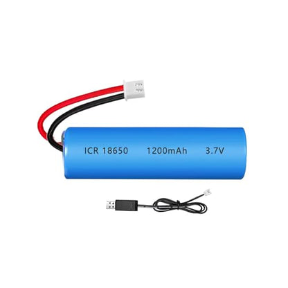 3.7V 1200mAh Rechargeable 18650 Lithium Ion Battery Pack Li-ion Cell XH2.54-2P Plug with USB Charger for Remote Control Cars DIY Replacement