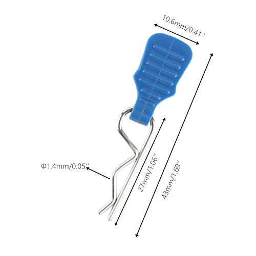 50 Pieces 1.4mm Universal RC Body Clips with Pull Tabs Car Clips RTR Clip Pins H165 Assembly Spare Parts for 1:8 1:10 1:12 Scale Redcat HPI Himoto HSP Exceed RC Car Parts Truck Buggy(Blue) - color: 1.4mm