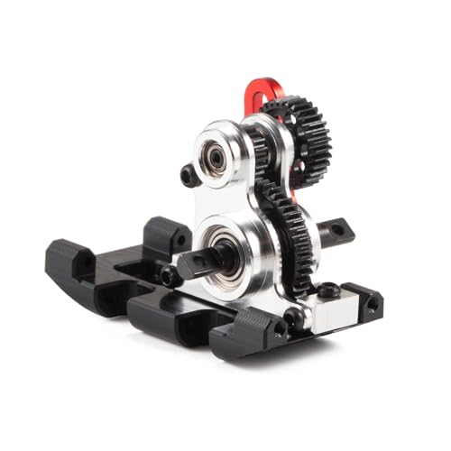 Ultralight Aluminum NOD-24 Transmission for SCX24 AX24 Custom Build, 1/24 RC Crawler Competition Gearbox, Low CG Motor Mount, 2.68:1 Ratio (Silver Without Upper Link mounts)