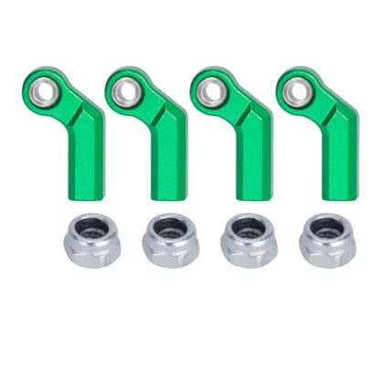1/10 RC Crawler Rod Ends,4pcs M4 Aluminum Chassis Link Steering Rod Straight Rod Ends/Bend Rod Ends for 1/10 RC Crawler SCX10 TRX4 Capra VS4-10 Wraith (Bend 7mm Green) - color: Bend 7mm Green