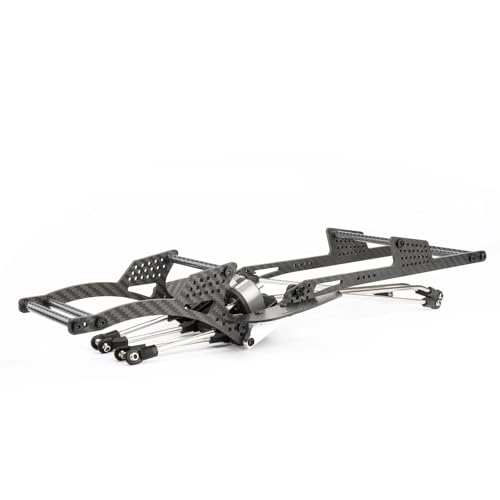 1/10 RC Chassis Kit,RC Performance Carbon LCG Chassis Kit with Brace Rock Sliders Delrin Skid Plate for 1/10 RC Crawler Comp Rigs SCX10 Capra (Link kit) - style: Link kit