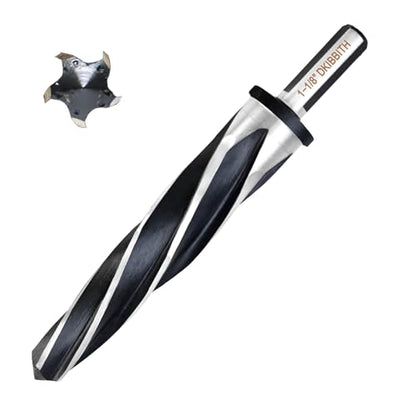 1-1/8" Bridge Construction Reamer Drill Bit, M2 HSS Taper Chucking Reamer for Steel Alloy Metal Wood Plastic, 1/2" Non-Slip Shank, 5-Spiral Flutes Car Reamer, to Align or Enlarge Holes, 28mm - size: 1-1/8"
