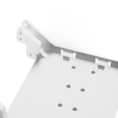 Generic RC Car Chassis Skid Plate, Lightweight Aluminum Alloy High Strength Low Center Gravity Design Multiple Mounting Holes for Double Arms, with Easy Adjustment for RR10 1/10 RC Car (Silver)