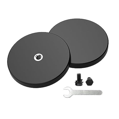 Magnetpro 2 Pieces Strong Rubber Coated Mounting Magnets Anti-Scratch | Magnetic Base Over 65 LB Force with M6 Thread Hole and Bolts - size: 65LB - M6 Female 2P