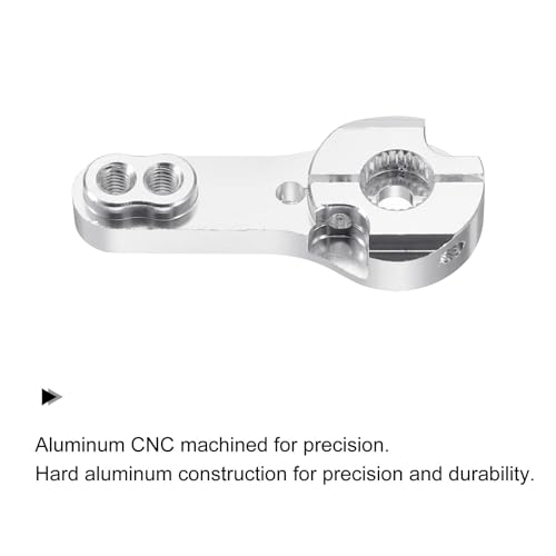 MECCANIXITY Aluminum Alloy 25T Steering Servo Arm Horn Silver for DIY RC Car/Boat/Airplane Boat Accessories 2 Pcs - color: Silver