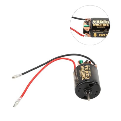 80T Brushed 540 Motor, Low Heat High Power RC Upgrade Part with Pre-Welded Wire Iron Copper Replacement Engine Accessories Compatible with SCX10 90046 1/10 RC Car