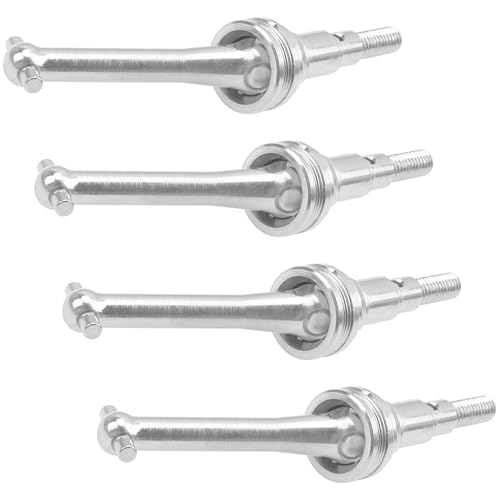 ShareGoo Steel CVD Drive Shaft Dogbone w/Hex Wheel Hubs Hex Adapter Compatible with MJX Hyper Go 14301 14302 1/14 RC Car (Silver) - color: Silver