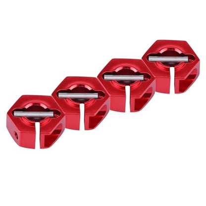 4 Pcs Universal Wheel Hex Hub Adapters,12mm Wheel Hex Mount with Pins and Screws,Wheel Hex Drive Adapters Hub RC Model Vehicle Accessory for RC Spare Part RC Car Upgrade Parts (7.0MM red) - size: 7.0MM red