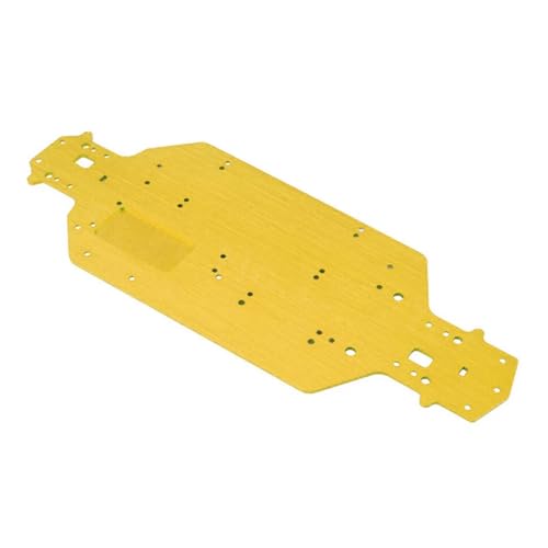3mm Thick Aluminum Alloy Metal Chassis Bottom Frame Plate for 94103 94123 03001 03602 1/10 RC On-Road Drift Car Upgrades (Yellow) - color: Yellow