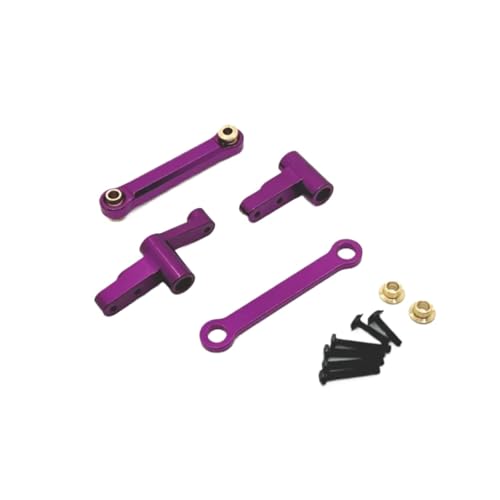 for Mjx for 14209 14210 1/14 for Metal Steering Group Steering Parts Assembly Car Remote Control Upgrade Parts Accessories RC Car Repair Kit(Purple) - color: Purple