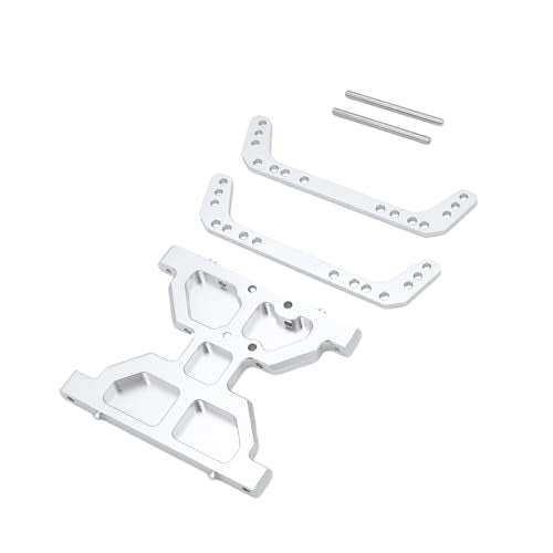 Aluminum Alloy Chassis Skid Plate Transmission Plate for 1/10 RC Crawler Axial Capra 1.9 Unlimited Trail Buggy UTB Currie F9 Upgrade Parts (Silver)