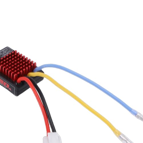 Drfeify 60A Brushed ESC, Water Proof RC Electronic Speed Controller for SCX10 D90 Crawler Cars, 320A Peak with 1/10 1/12 Scale