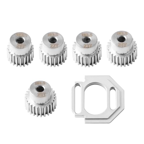 GLOBACT Chrome Steel 0.5M Gear 21-25T & Motor Mount for Typhon Mojave GROM