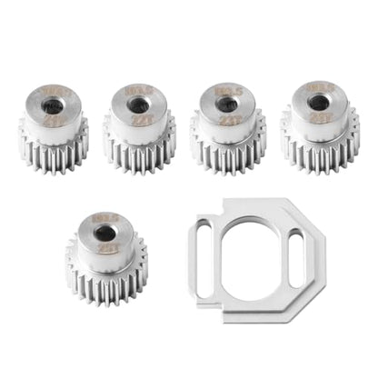GLOBACT Chrome Steel 0.5M Gear 21-25T & Motor Mount for Typhon Mojave GROM