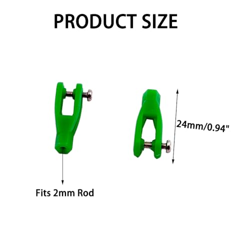 5PCS RC Airplane Servo Linkage Rod Clevis Coupler U-Shaped Nylon Clamp with Screws for RC Plane Helicopter DIY Model Aircraft Pushrod Connecting Part (for 2mm Rod Green) - style: For 2mm Rod Green