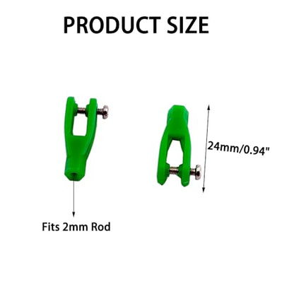 5PCS RC Airplane Servo Linkage Rod Clevis Coupler U-Shaped Nylon Clamp with Screws for RC Plane Helicopter DIY Model Aircraft Pushrod Connecting Part (for 2mm Rod Green) - style: For 2mm Rod Green