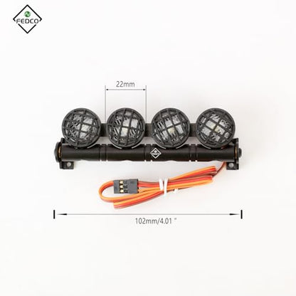RC Light Bar USB LED Lights 5-Mode Strobe System 4.02 Inch RC Rock Lights for TRX4 SCX10 Redcat Gen7 Upgrades 1/10 RC Crawler Accessories - size: 22MM Led Light