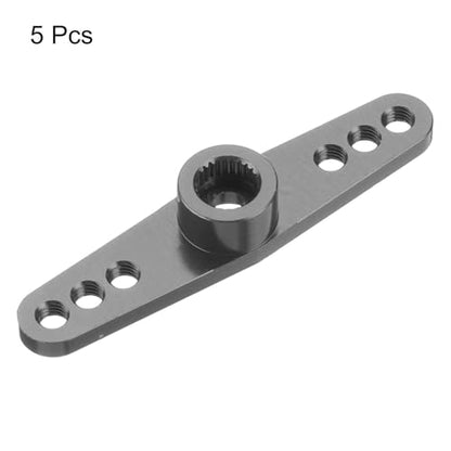 MECCANIXITY 5 Pcs Aluminum Servo Horn 25T 25 Teeth Servo Horn Steering Double Arms 47mm Length Titanium for DIY RC Car/Boat/Airplanes Boat Model - color: Titanium