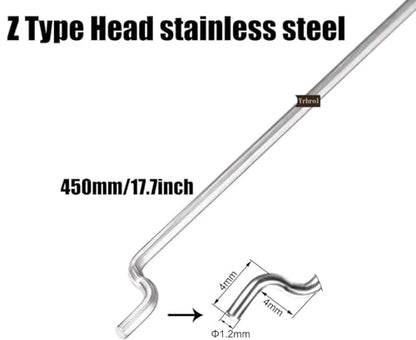 20Pcs Nylon Control Horns 21x10 mm+20Pcs 304 Stainless Steel 1.2 x 450mm Z Push Rods Parts Compatible for RC Airplane Plane Boat Replacement