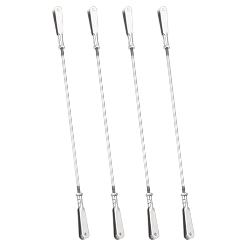 MECCANIXITY 4 Pcs Metal Clip Pushrod Connector Linkage, 304 Stainless Steel M2 Threaded Rod with Metal Clip for RC Plane Fixed Wing Aircraft DIY Models Parts, 146mm/5.75" - size: M2 x 146mm