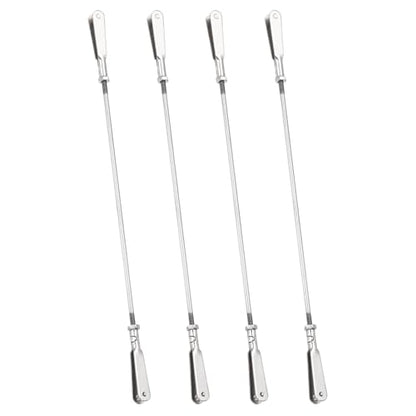MECCANIXITY 4 Pcs Metal Clip Pushrod Connector Linkage, 304 Stainless Steel M2 Threaded Rod with Metal Clip for RC Plane Fixed Wing Aircraft DIY Models Parts, 146mm/5.75" - size: M2 x 146mm