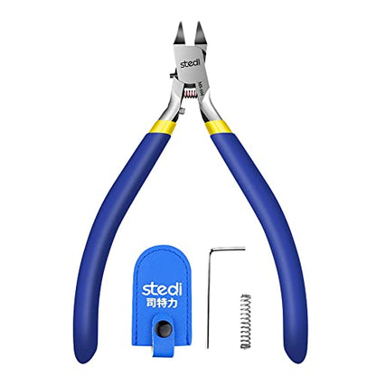 stedi 4.7-inch Model Nipper, with Ultra-thin Single-edge and Blade Case Plastic Model Tools for Gundam Repairing Plastic Model and Fixing，Blue | Sprue Cutter for Gundam Repairing Plastic Model and Fixing, Blue - style: Single-edged (Blue_for Beginners)
