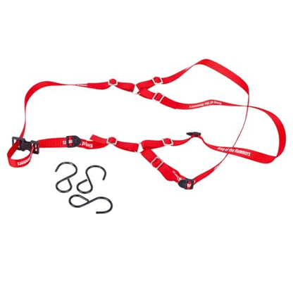 Y Strap for Spare Tire,1/10 Scale RC 3-Point Adjustable Spare Tire Tie Down Strap fit for Traxxas UDR TRX-4 Axial 90048 RR10 1.9" 2.2" Tire Roof Rack Accessories 3 Way Ratchet Strap Tie Down (Red) - color: Red