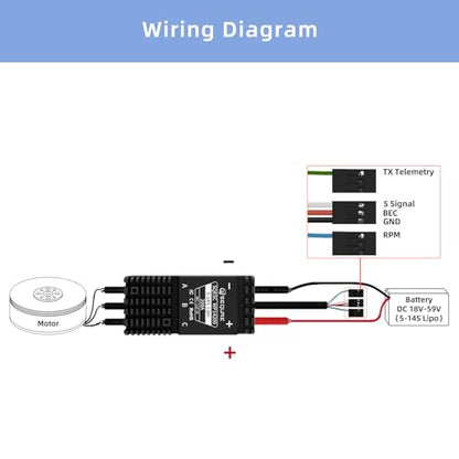 WP14200 IP68 Waterproof 200A Brushless ESC | AM32 Firmware, 5-14S, Built-in 5.2V 3A BEC for eFoil and Underwater Thruster, RC Crawler, Drone, Helicopters (C Version) - size: C