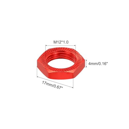 MECCANIXITY Aluminum 17mm x 4mm M12x1.0mm Hex RC Wheel Nut for 1/8 RC Model Car Trucks Off Road Car Upgraded Parts Pack of 16 (Dark Blue) - color: Dark Blue