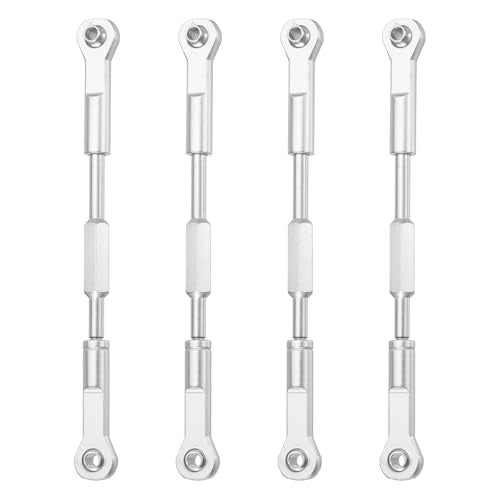 MECCANIXITY 4 Pcs Steering Servo Turnbuckle Rod RC Aluminum Alloy Linkages for HSP 1/10 94123 On-Road RC Car (Silver Tone, 96mm) - color: Silver Tone, size: 96mm