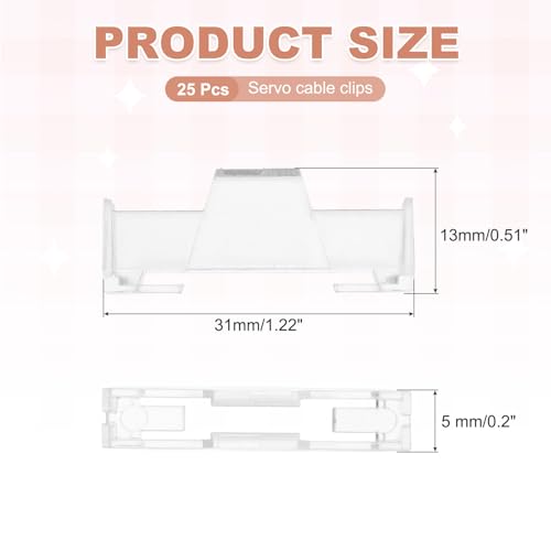 MECCANIXITY 40 Pcs Servo Extension Cable Clips Lock, Servo Cable Safety Connector Lead Wire Buckle Lock for RC Car Plane Boat DIY Y Adapter Cable, Clear - color: Clear