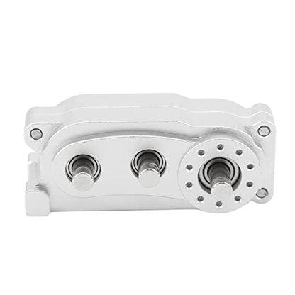 ZAWELYIO 2 Speed Gear Box Transfer Case for Axial SCX10 1/10 Scale Crawlers - 313mm WB CNC Machined with Dual Ratio Output (Silver) - color: Silver