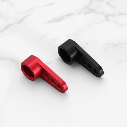 SING F LTD 2pcs 25T Servo Arm Horn Aluminum Alloy Material Compatible with TRX4M 1/18 RC Crawler Car, Red and Black