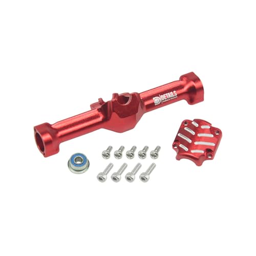 Hobby Details Aluminum Rear Axle Gear Box Skid Link Wheel Upgrade Set for 1/30 Axial SCX30 Jeep Wrangler RC Cars, Red (Rear Axle) - color: Rear Axle