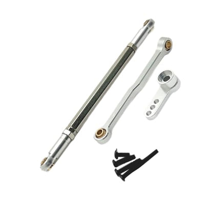 Servo Link Rod Metal Steering Rod High Strength RC Car Push Rods Linkage Rod End for 1:12 99S MN78 Trucks DIY, Silver - color: Silver