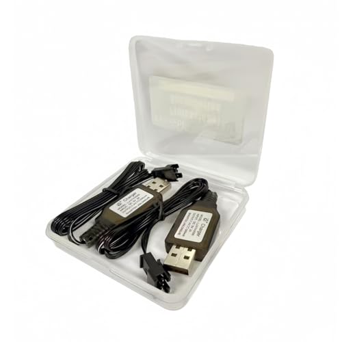 SM-3P Charger with SM-3PIN Plug for 7.4V 2S Lipo Battery RC Car RC Tank RC Boat Toys Universal 7.4V USB Charger Cable with Protection 2 Pack SM3P Charger