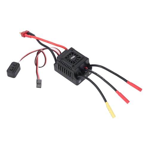 Brushless RC ESC Water Proof Electronic Speed Controller, T Plug 2 to 3S Lipo Battery, High Performance ESC for 1/10 1/12 1/14 1/16 RC Car Brushless Motor, Dust Proof and All Weath (60A) - style: 60A