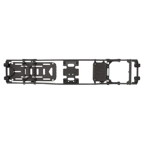 SCX10 Chassis Set for 1/10 RC Crawler w/Carbon Fiber Rails Metal Brace Skid Plate Adjustable Shock Mount Radio Box Battery Tray (Black Set) - color: Black Set