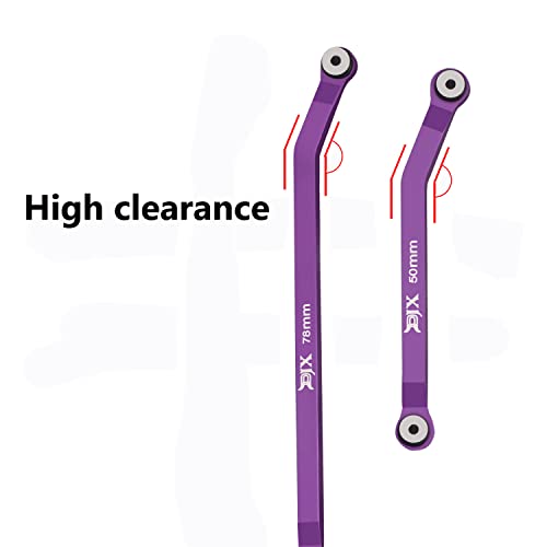 Aluminum High Clearance Chassis Links Set for Axial SCX24 Jeep JT Gladiator 1/24 RC Crawler Car(Purple) - color: Purple