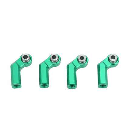 4PCS RC Link Rod Ends M4 Curved CW Alloy 7mm Ball Head Set Steering Upgrade Replacement Parts for 1/10 Scale Model Cars with Clockwise Thread Design Enhanced Performance (Green) - color: Green