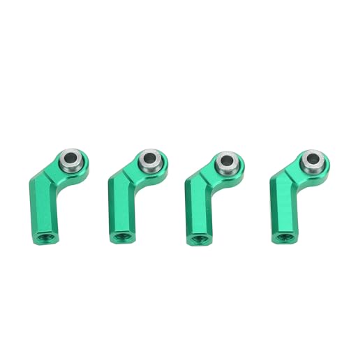 4 Set RC Link Rod End Alloy M4 Curved CW 7mm Ball Joint Head, Wireless Remote Control Car Tie Rod End with Standard M4 Thread, Replacement Part for 1/10 Scale Model (Green) - color: Green