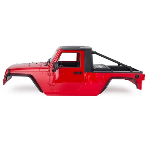 313mm Wheelbase Hard Plastic Pickup Body Shell Unassembled Kit for 1/10 RC Crawler Car Axial SCX10 90046 Jeep Wrangler (Red) - color: Red