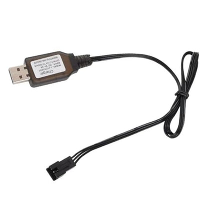 7.4V 3Pin SM-3P Plug USB Charger Cable for RC Cars Boats Toys Shark Vacuum Battery Charger Li-ion Battery Charger (2PCS)